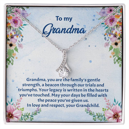 4038b Alluring Beauty Necklace, Gift to my Grandma with Beautiful Message Card