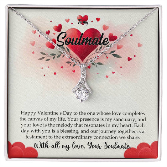 Valentine-st11b Alluring Beauty Necklace, Gift to my Soulmate with Message Card