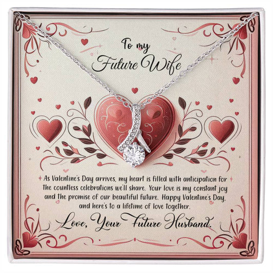 Valentine-st12d Alluring Beauty Necklace, Gift to my Future Wife with Beautiful Message Card
