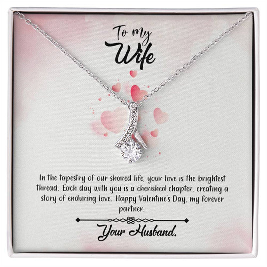 valentine-12a Alluring Beauty Necklace, Gift to my Wife with Beautiful Message Card