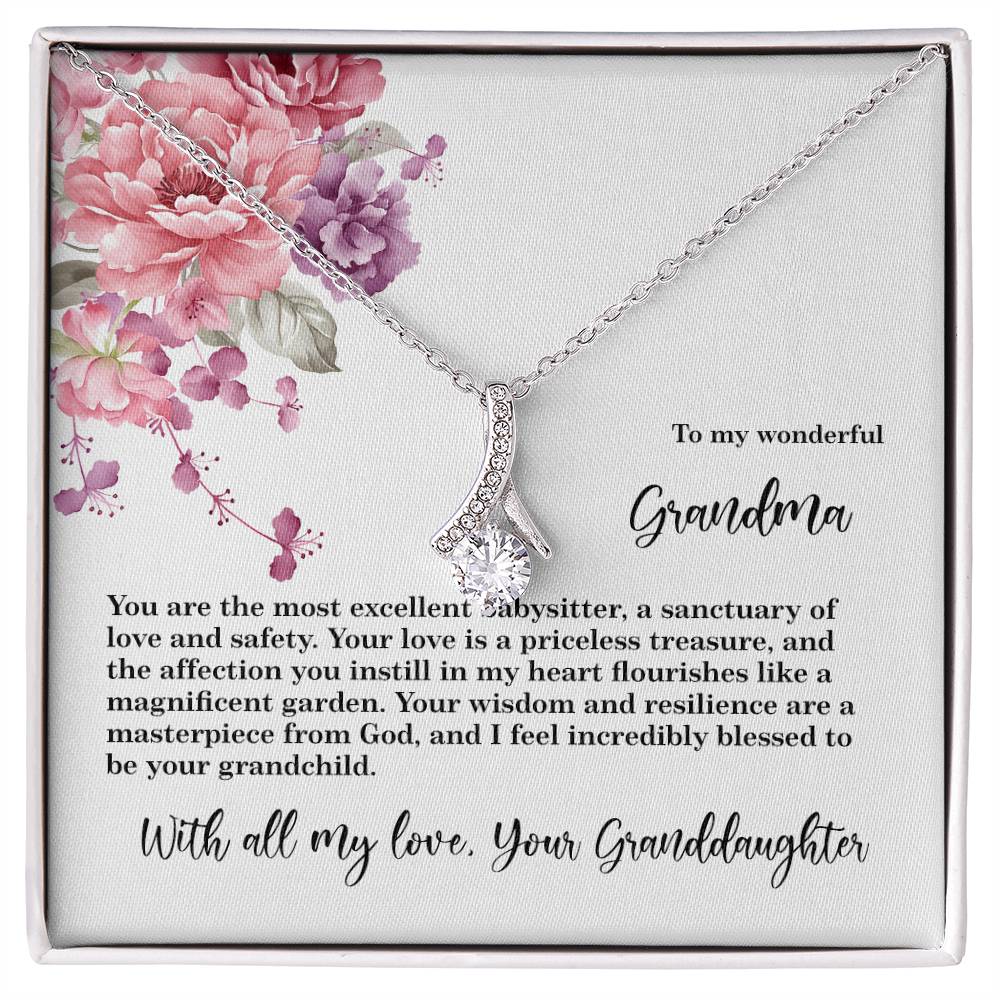 4027d Alluring Beauty Necklace, Gift to my Grandma with Beautiful Message Card