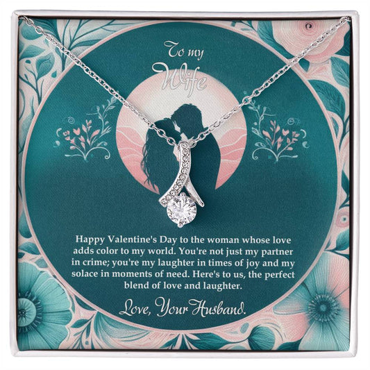 Valentine-st32a Alluring Beauty Necklace, Gift to my Wife with Beautiful Message Card