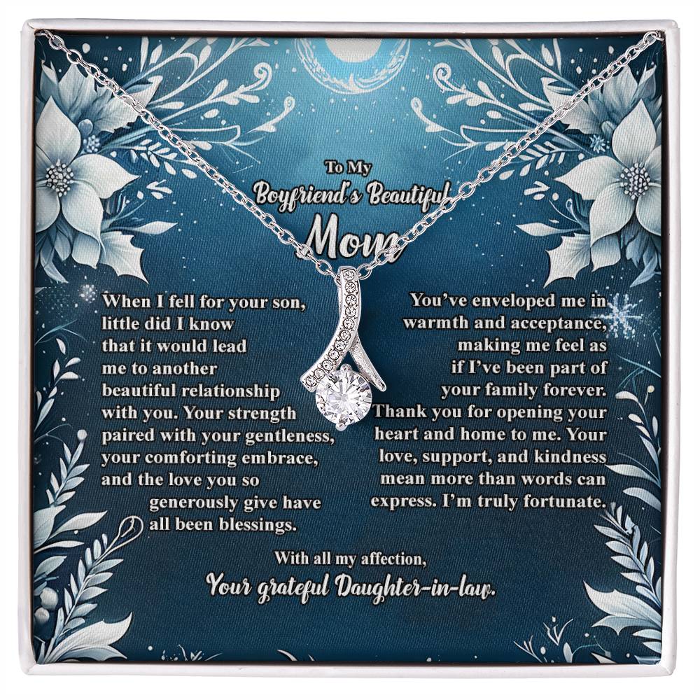 4046c Alluring Beauty Necklace, Gift to my Boyfriend's Mom with Beautiful Message Card