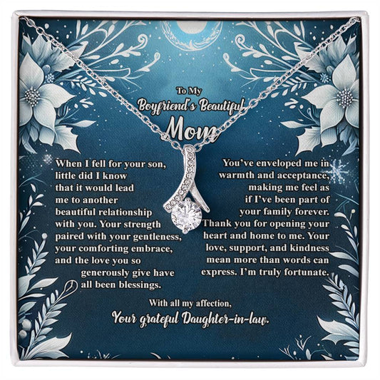 4046c Alluring Beauty Necklace, Gift to my Boyfriend's Mom with Beautiful Message Card