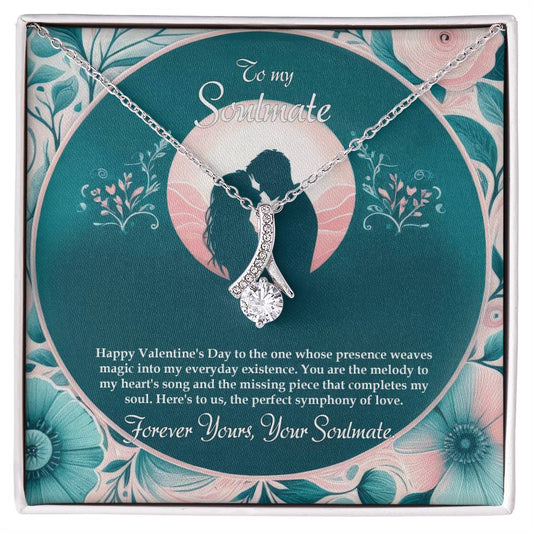 Valentine-st32b Alluring Beauty Necklace, Gift to my Soulmate with Message Card