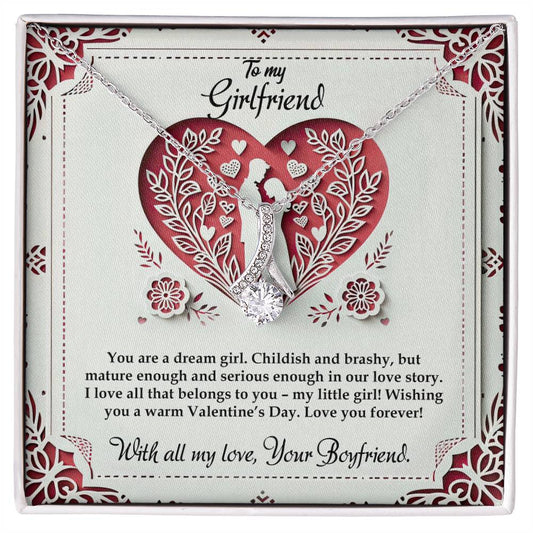Valentine-st16c Alluring Beauty Necklace, Gift to my Girlfriend with Beautiful Message Card