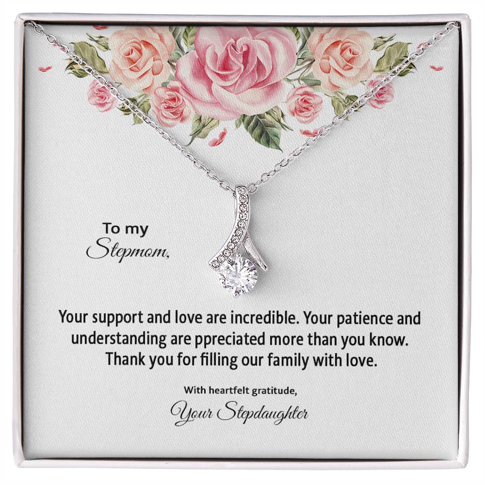 4031d Alluring Beauty Necklace, Gift to my Stepmom with Beautiful Message Card