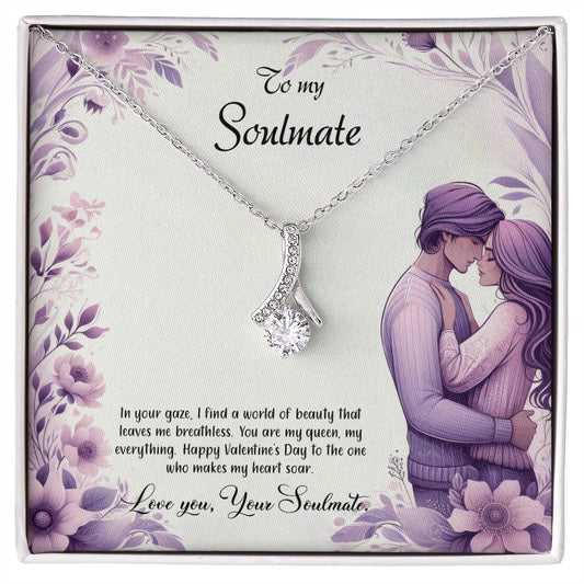 Valentine-st25b Alluring Beauty Necklace, Gift to my Soulmate with Message Card