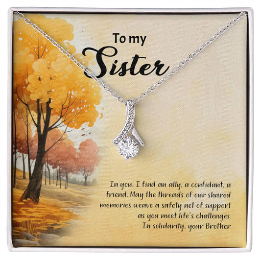 4041b Alluring Beauty Necklace, Gift to my Sister with Beautiful Message Card