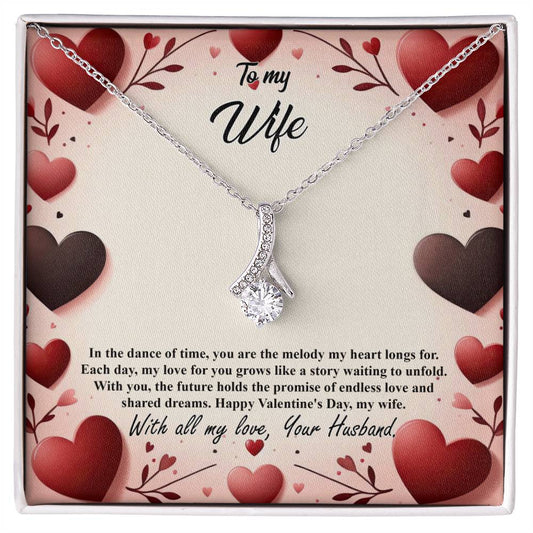 Valentine-st7a Alluring Beauty Necklace, Gift to my Wife with Beautiful Message Card