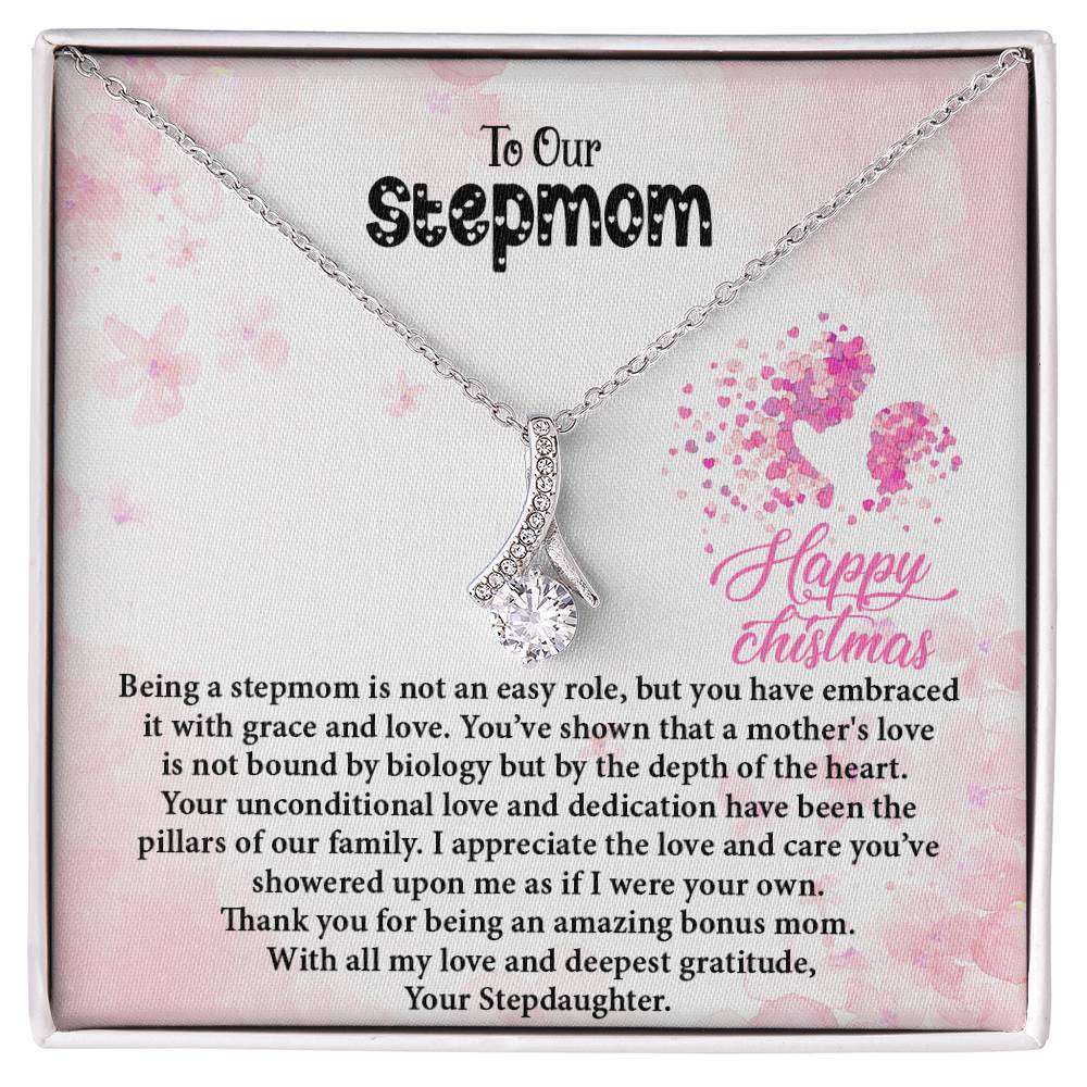 4020 a Alluring Beauty Necklace, Gift to my Stepmom with Beautiful Message Card