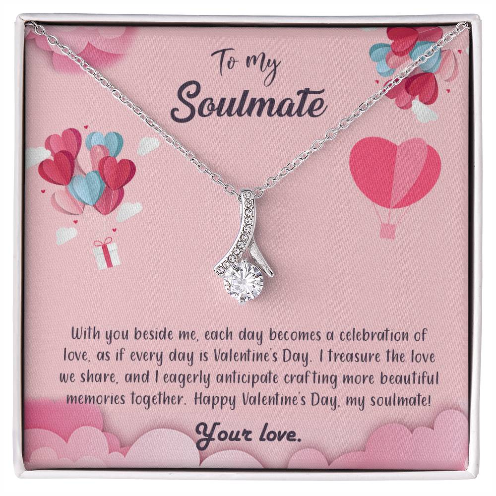 valentine-28b Alluring Beauty Necklace, Gift to my Soulmate with Message Card