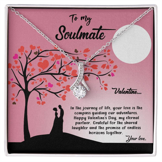 valentine-13b Alluring Beauty Necklace, Gift to my Soulmate with Message Card