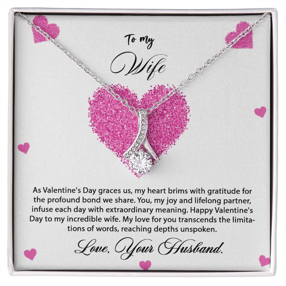 valentine-8a Alluring Beauty Necklace, Gift to my Wife with Beautiful Message Card