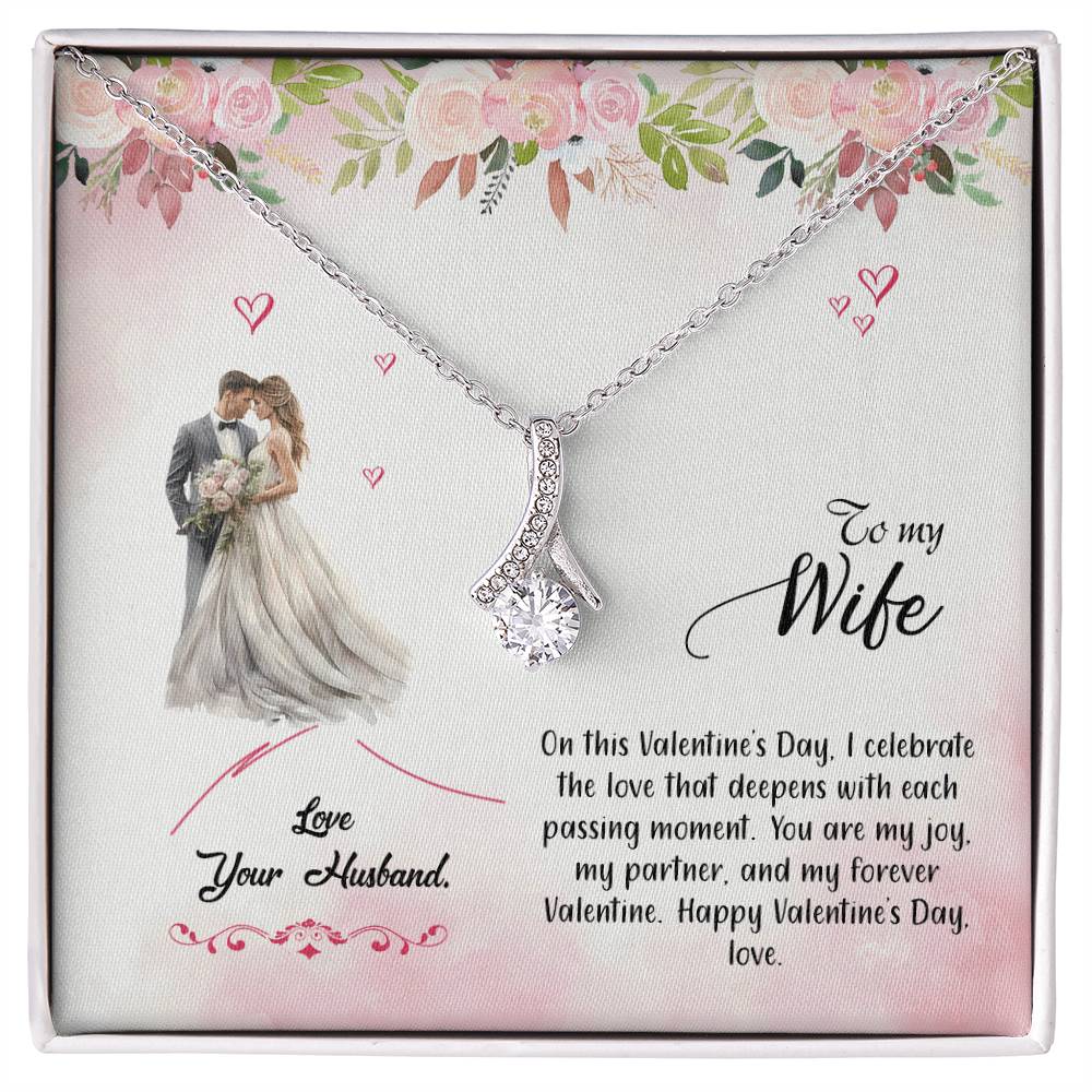 valentine-6a Alluring Beauty Necklace, Gift to my Wife with Beautiful Message Card