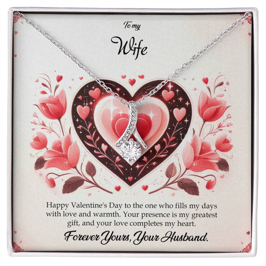 Valentine-st5a Alluring Beauty Necklace, Gift to my Wife with Beautiful Message Card