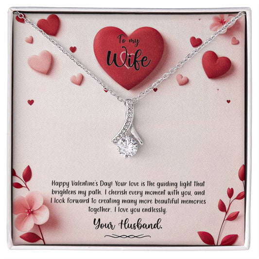 Valentine-st6a Alluring Beauty Necklace, Gift to my Wife with Beautiful Message Card