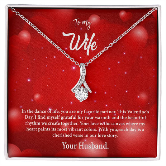 valentine-34a Alluring Beauty Necklace, Gift to my Wife with Beautiful Message Card