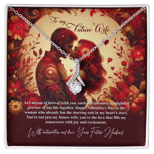 Valentine-st31d Alluring Beauty Necklace, Gift to my Future Wife with Beautiful Message Card