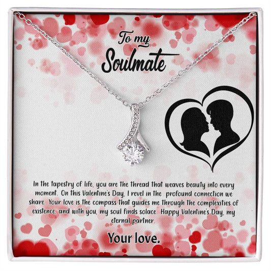 valentine-36b Alluring Beauty Necklace, Gift to my Soulmate with Message Card