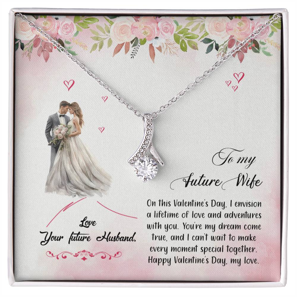 valentine-6d Alluring Beauty Necklace, Gift to my Future Wife with Beautiful Message Card