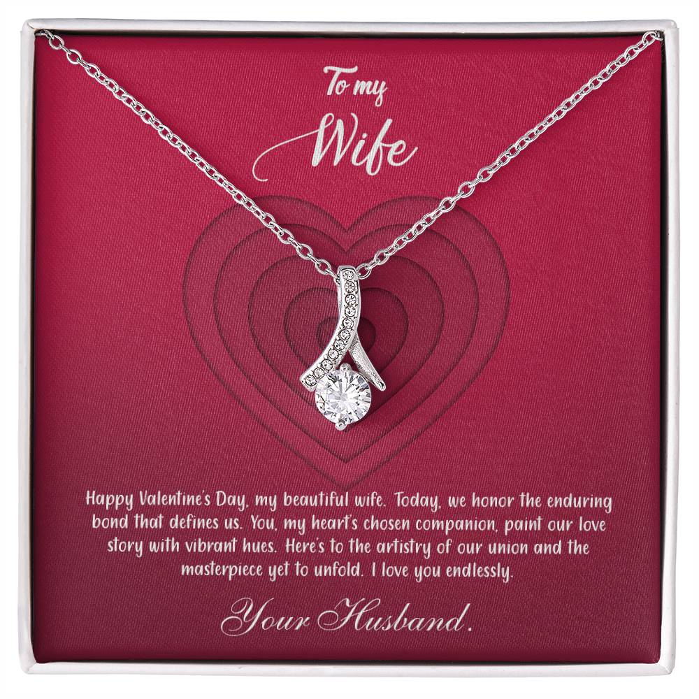 valentine-9a Alluring Beauty Necklace, Gift to my Wife with Beautiful Message Card