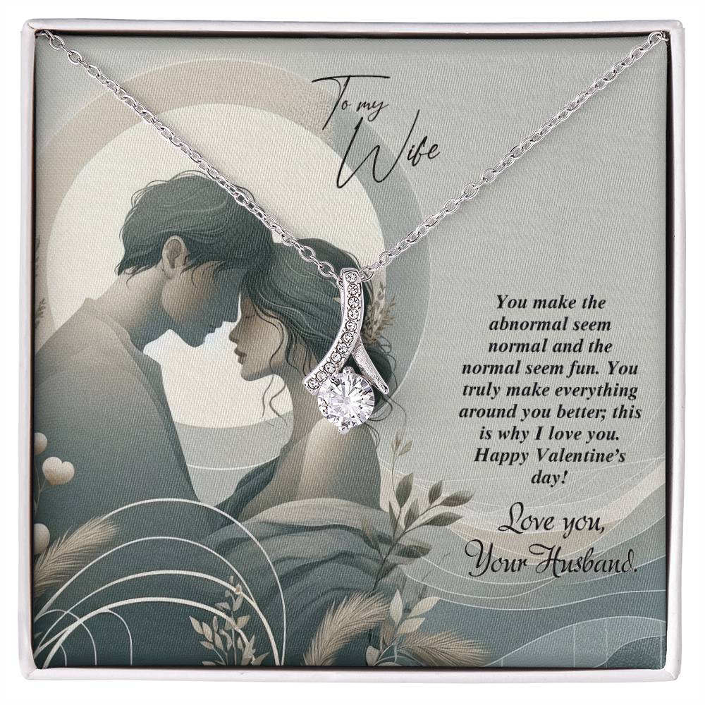 Valentine-st22a Alluring Beauty Necklace, Gift to my Wife with Beautiful Message Card