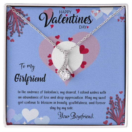 valentine-30c Alluring Beauty Necklace, Gift to my Girlfriend with Beautiful Message Card