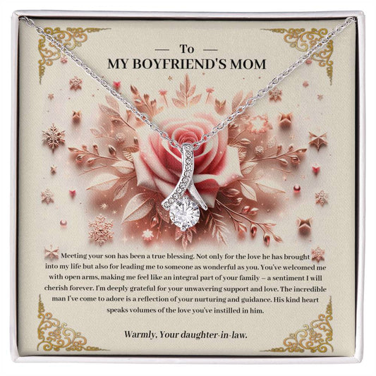 95341a Alluring Beauty Necklace, Gift to my Boyfriend's Mom with Beautiful Message Card