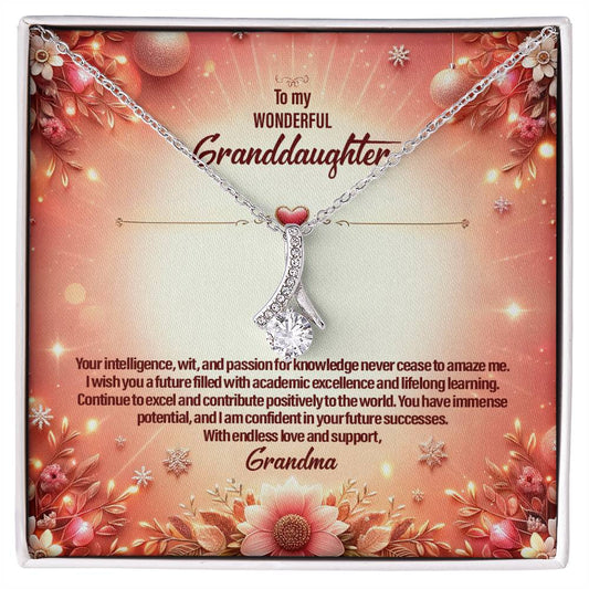 4051a Alluring Beauty Necklace, Gift to my Granddaughter with Beautiful Message Card