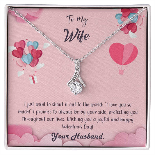 valentine-28a Alluring Beauty Necklace, Gift to my Wife with Beautiful Message Card