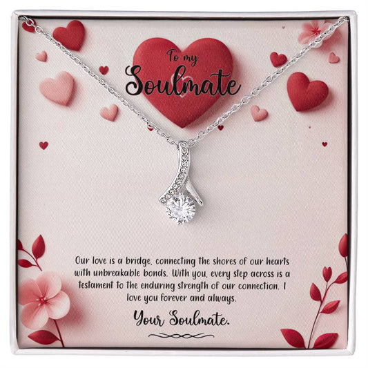 Valentine-st6b Alluring Beauty Necklace, Gift to my Soulmate with Message Card