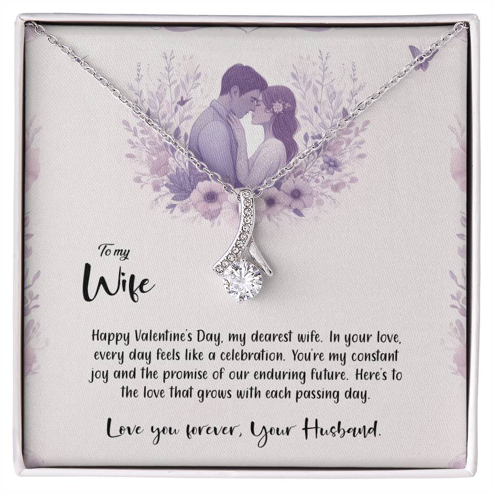 Valentine-st14a Alluring Beauty Necklace, Gift to my Wife with Beautiful Message Card