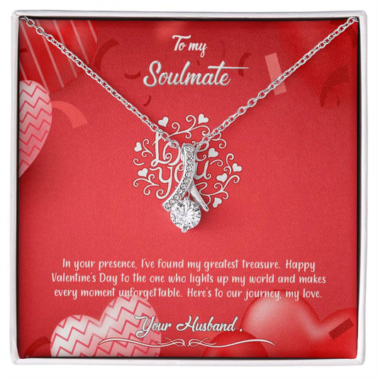 valentine-4b Alluring Beauty Necklace, Gift to my Soulmate with Message Card