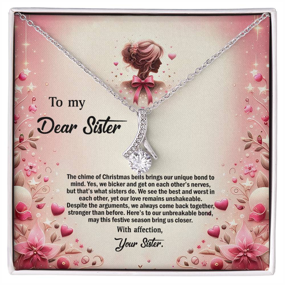 4058e Alluring Beauty Necklace, Gift to my Sister with Beautiful Message Card