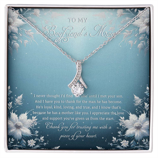 95313c Alluring Beauty Necklace, Gift to my Boyfriend's Mom with Beautiful Message Card