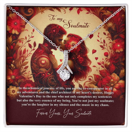 Valentine-st31b Alluring Beauty Necklace, Gift to my Soulmate with Message Card