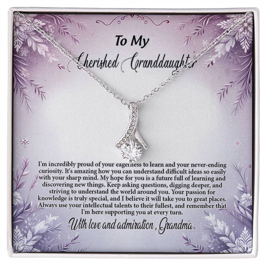 4054c Alluring Beauty Necklace, Gift to my Granddaughter with Beautiful Message Card