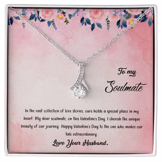 valentine-38b Alluring Beauty Necklace, Gift to my Soulmate with Message Card