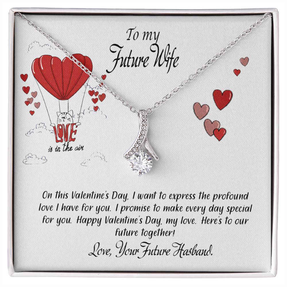 valentine-24d Alluring Beauty Necklace, Gift to my Future Wife with Beautiful Message Card