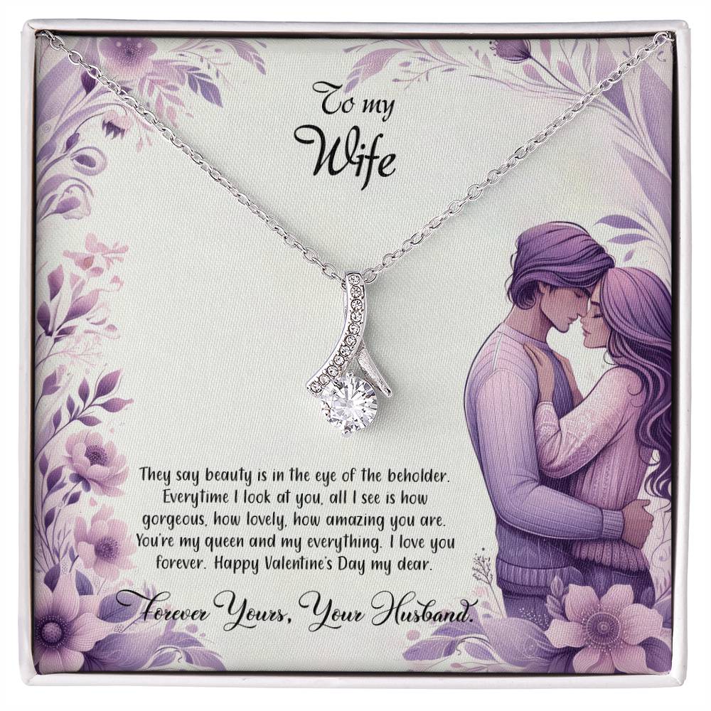 Valentine-st25a Alluring Beauty Necklace, Gift to my Wife with Beautiful Message Card