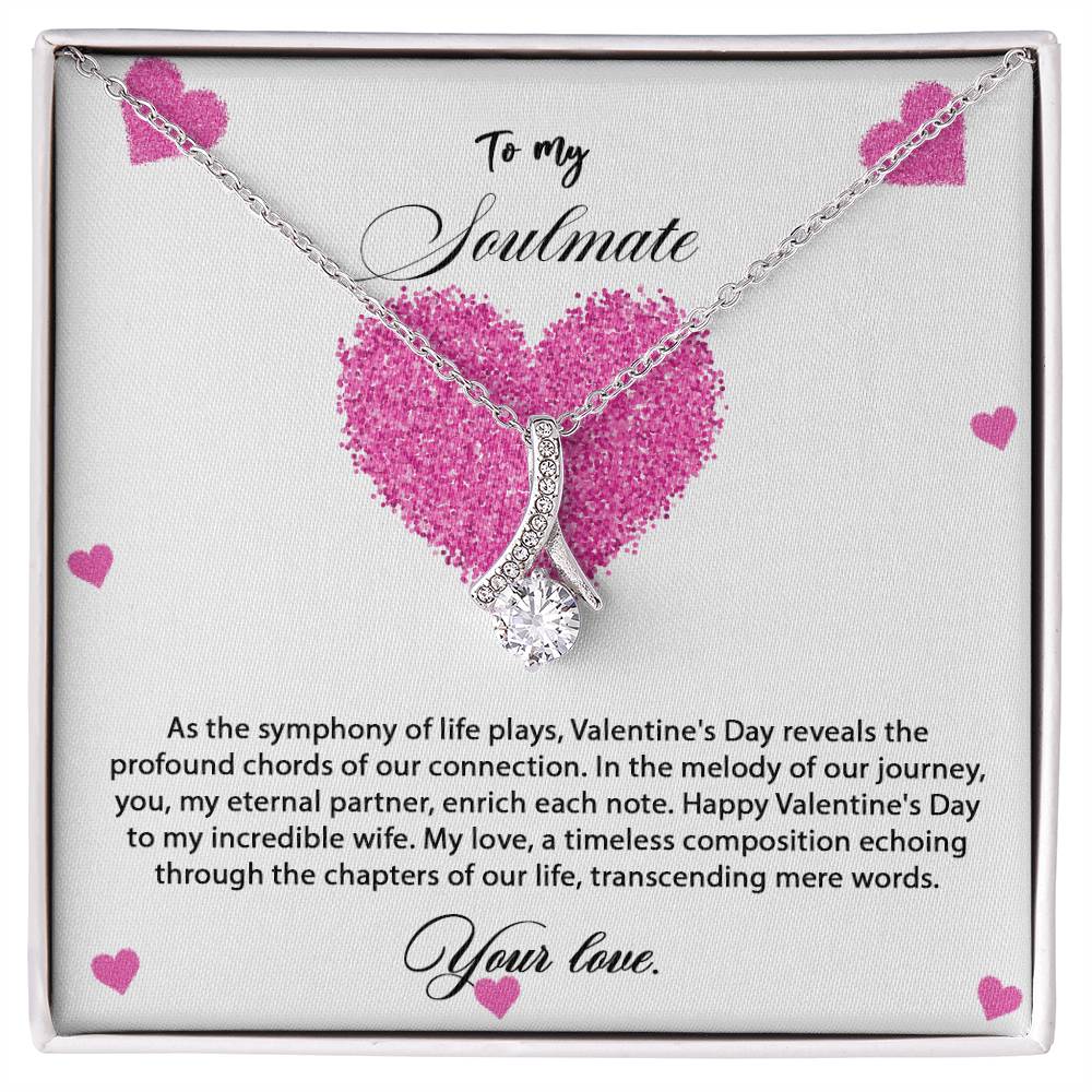 valentine-8b Alluring Beauty Necklace, Gift to my Soulmate with Message Card