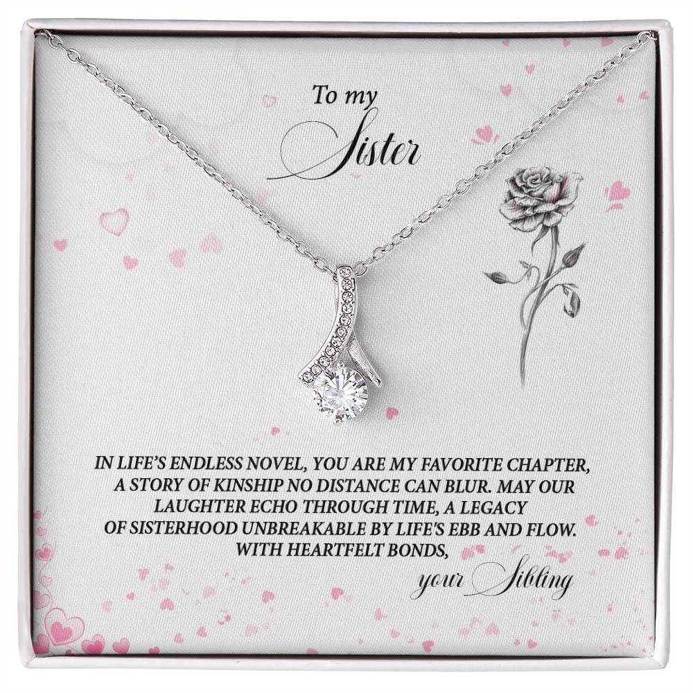 4037b Alluring Beauty Necklace, Gift to my Sister with Beautiful Message Card