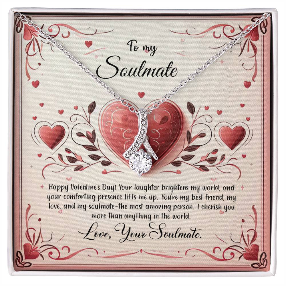 Valentine-st12b Alluring Beauty Necklace, Gift to my Soulmate with Message Card