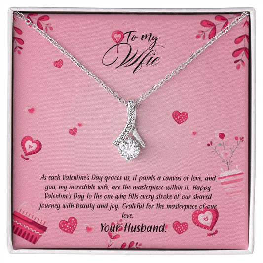 valentine-16a Alluring Beauty Necklace, Gift to my Wife with Beautiful Message Card