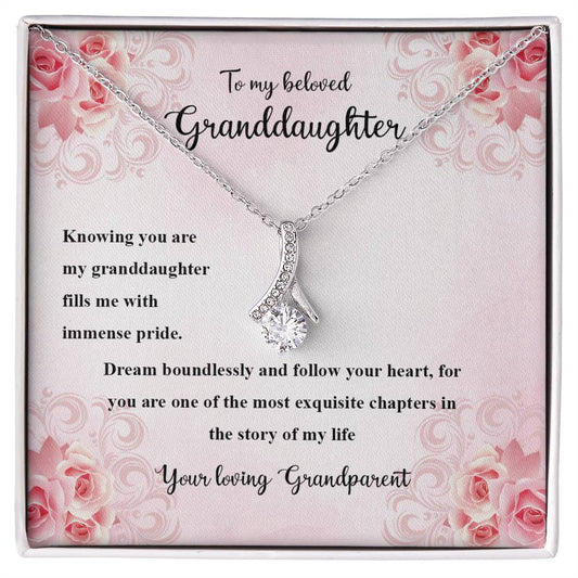 4036a Alluring Beauty Necklace, Gift to my Granddaughter with Beautiful Message Card