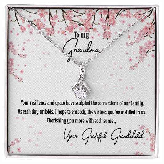 4040a Alluring Beauty Necklace, Gift to my Grandma with Beautiful Message Card