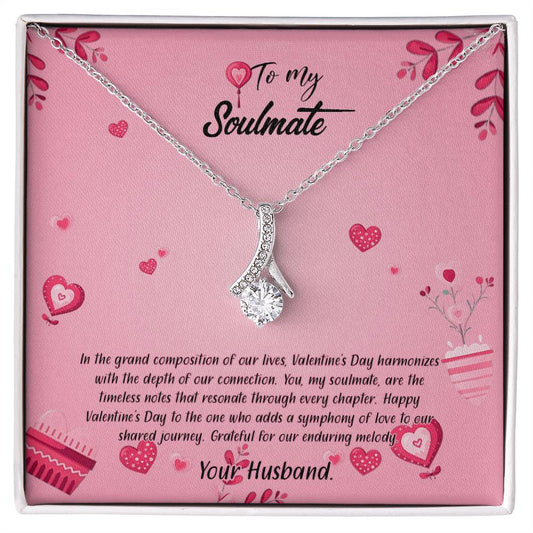 valentine-16b Alluring Beauty Necklace, Gift to my Soulmate with Message Card