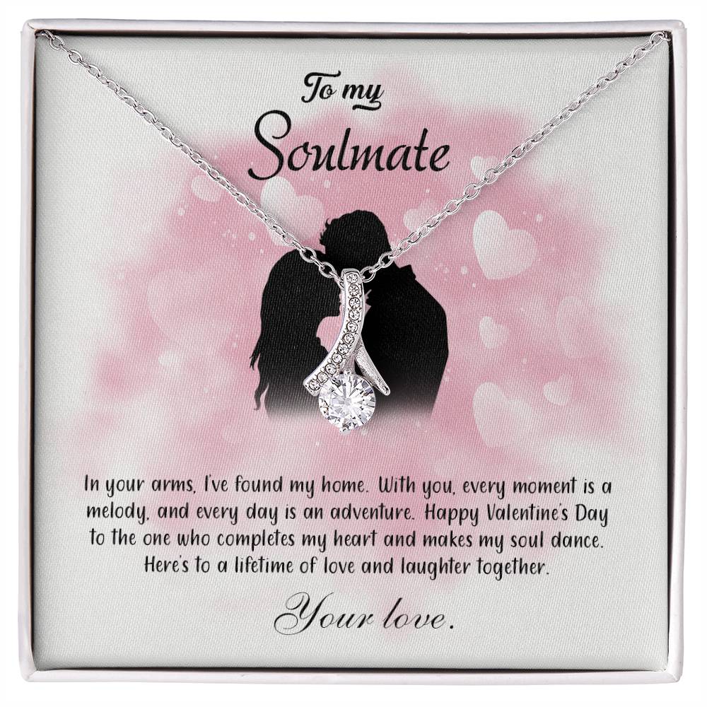 valentine-5b Alluring Beauty Necklace, Gift to my Soulmate with Message Card