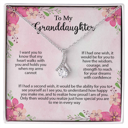 4035 Alluring Beauty Necklace, Gift to my Granddaughter with Beautiful Message Card